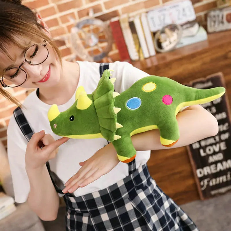 Cuddly Green Triceratops Dinosaur Plush