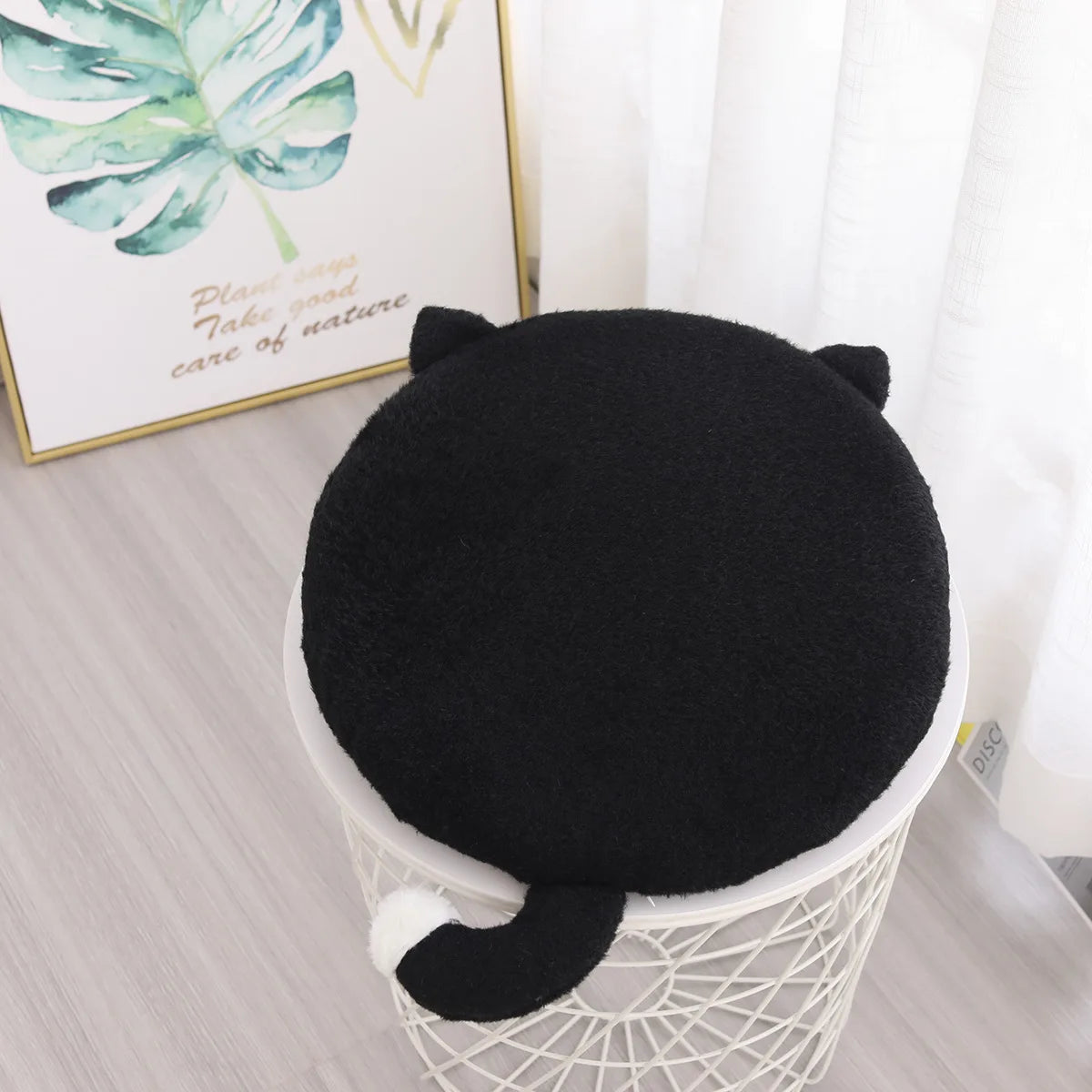 Adorable Plush Calico Cat Floor Cushion