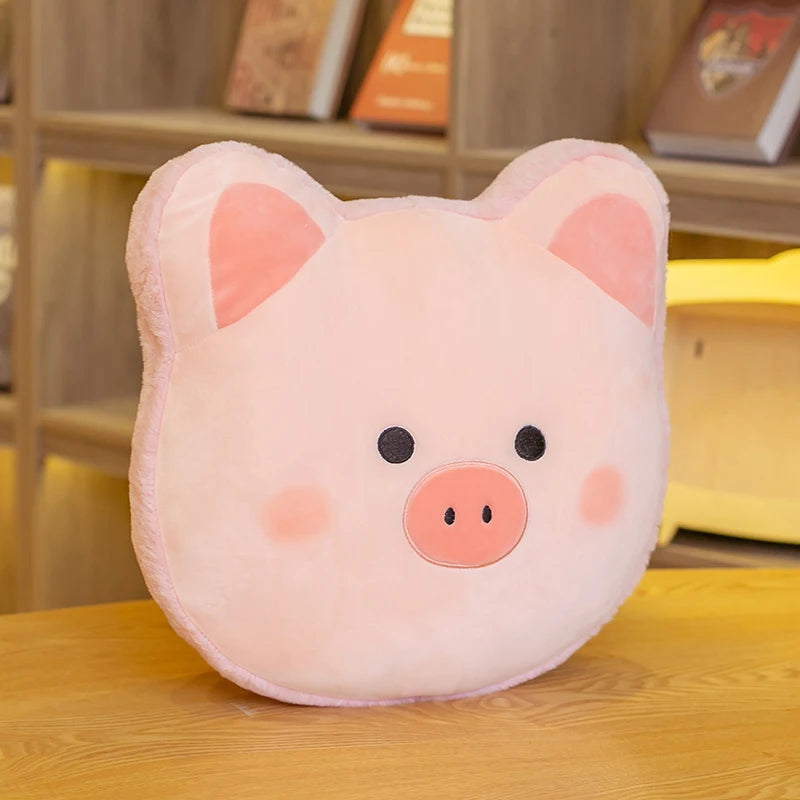 Adorable Grey Shiba Inu Face Plush Pillow