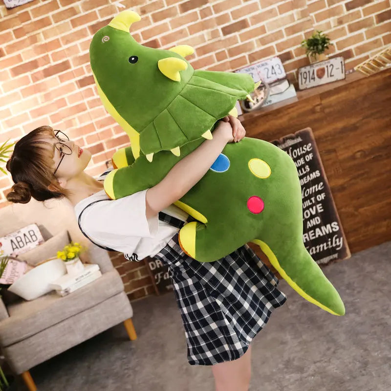 Cuddly Green Triceratops Dinosaur Plush