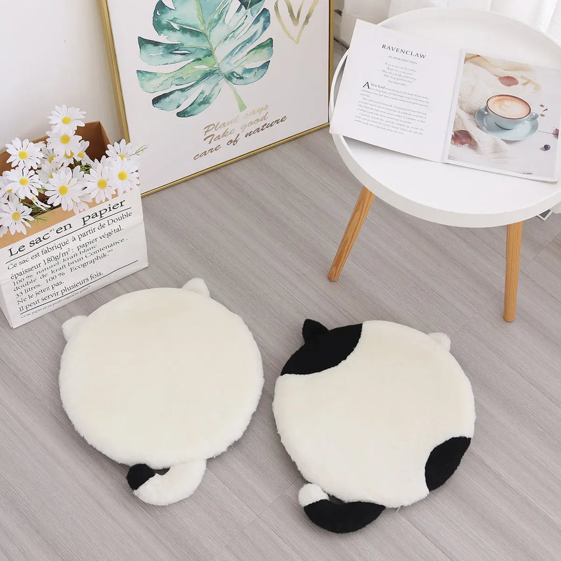 Adorable Plush Calico Cat Floor Cushion