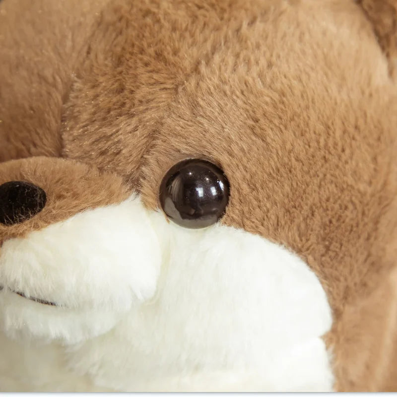 Chubby Brown Otter Plushie with White Belly