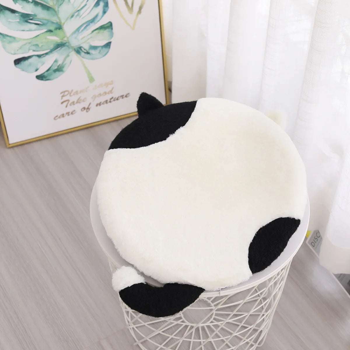 Adorable Plush Calico Cat Floor Cushion