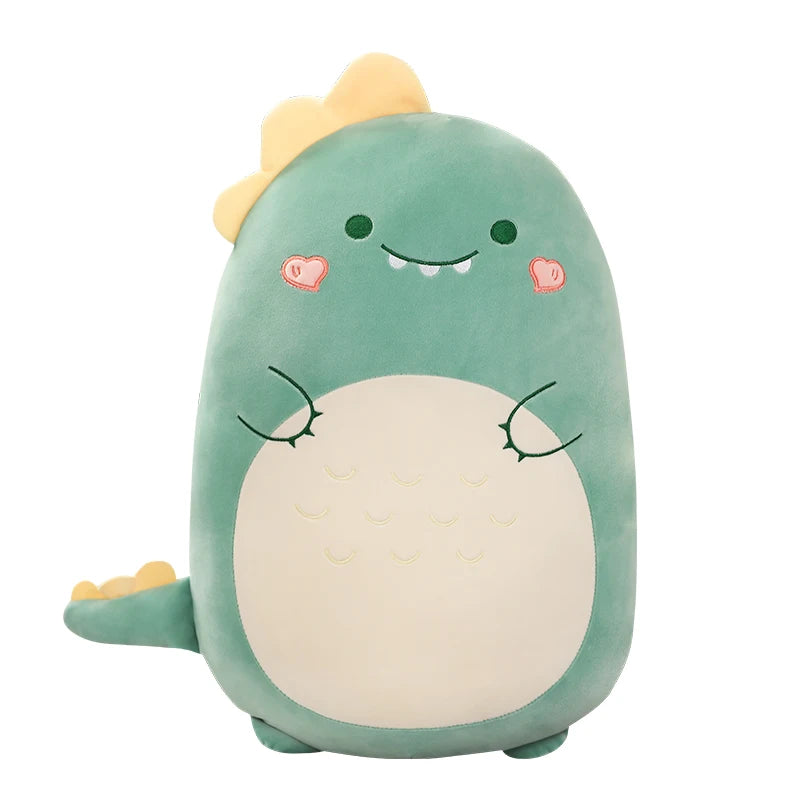 Chubby Dinosaur Plush Pillow in Mint Green