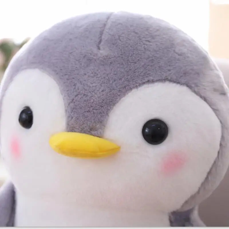 Chubby Gray Penguin Plush with Sweet Accessories
