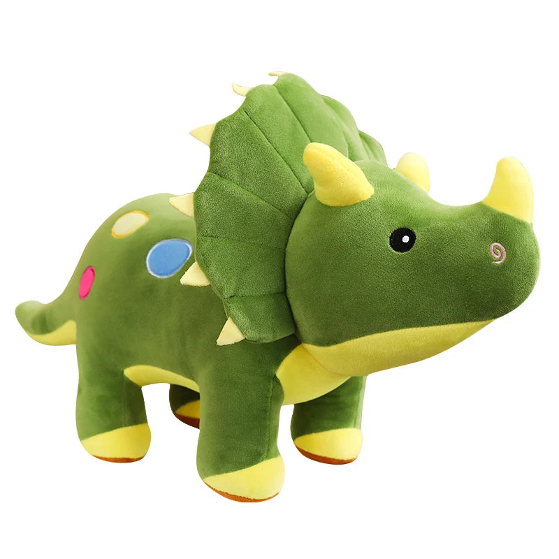 Cuddly Green Triceratops Dinosaur Plush