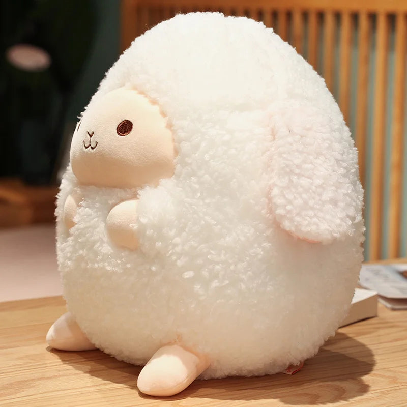 Adorable Cream White Round Sheep Plush