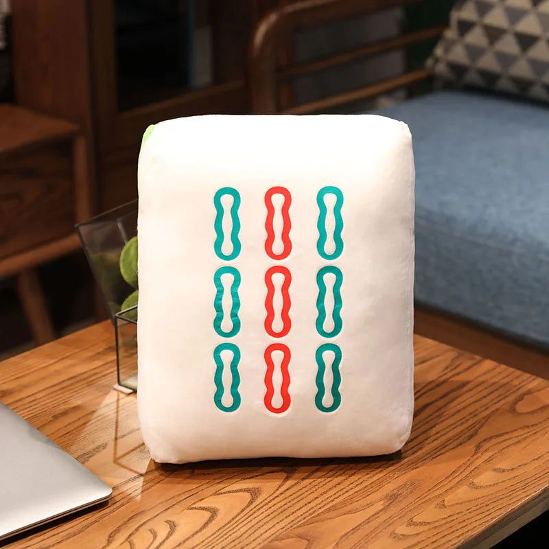 Mahjong Tile Plush Cushion with Iconic Designs