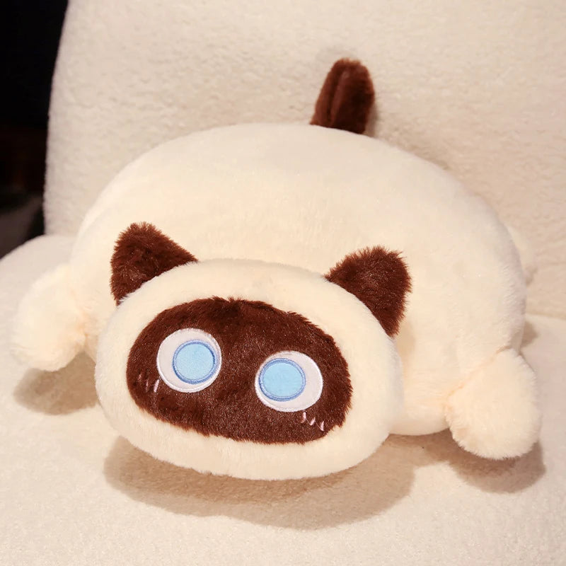 Chubby Black Mochi Cat Plush with Big Eyes