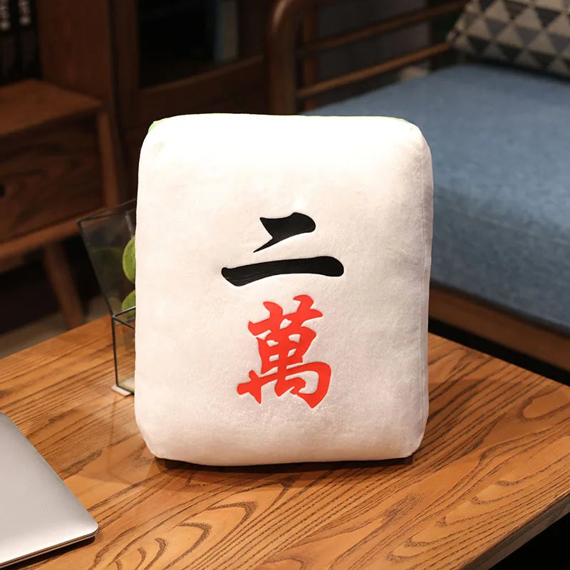 Mahjong Tile Plush Cushion with Iconic Designs