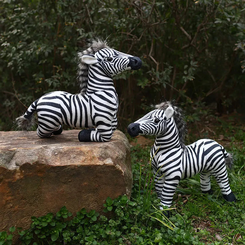 Soft Black and White Zebra Plush Toy Pair