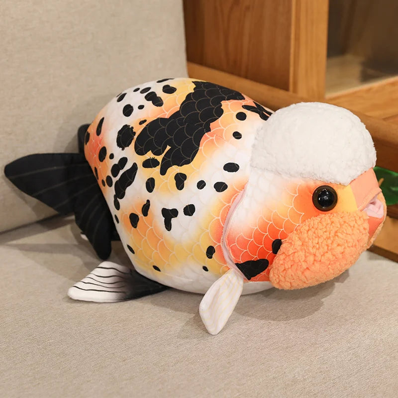 Chubby Oranda Goldfish Plush with Textured Wen