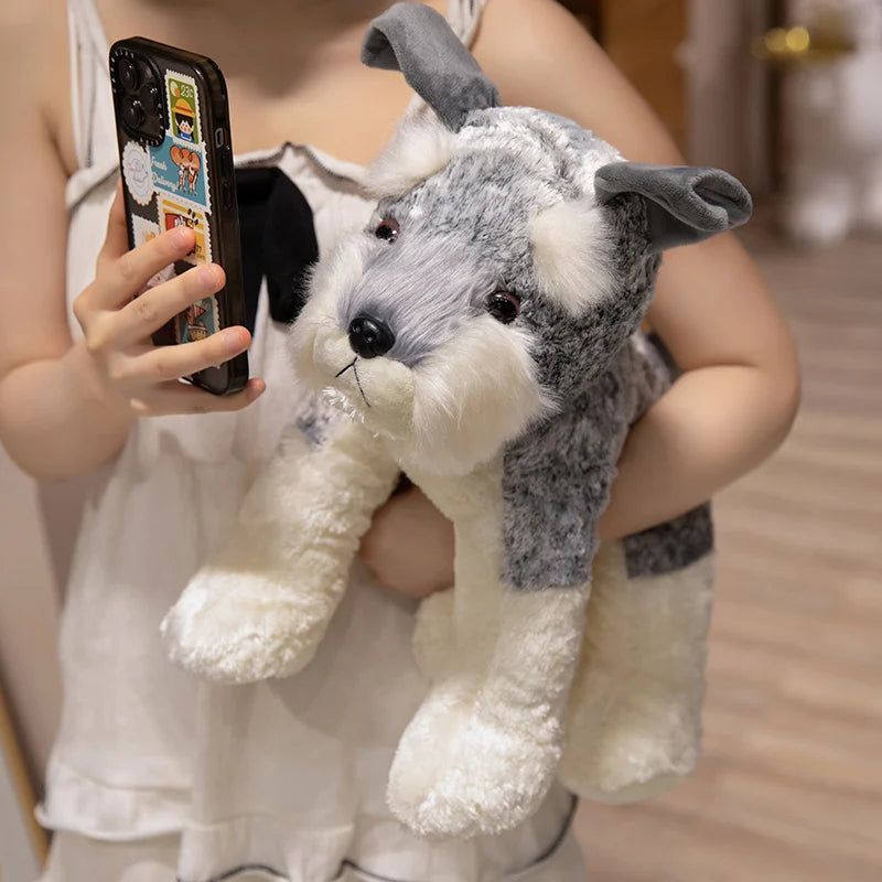 Soft Grey and White Schnauzer Plush Toy