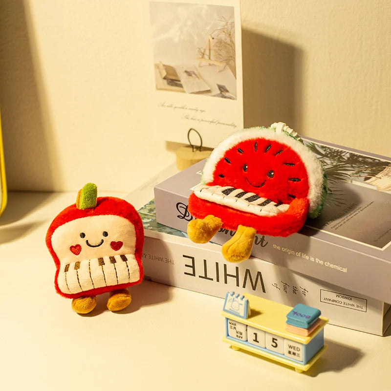 Adorable Plush Instrument & Fruit Keychain