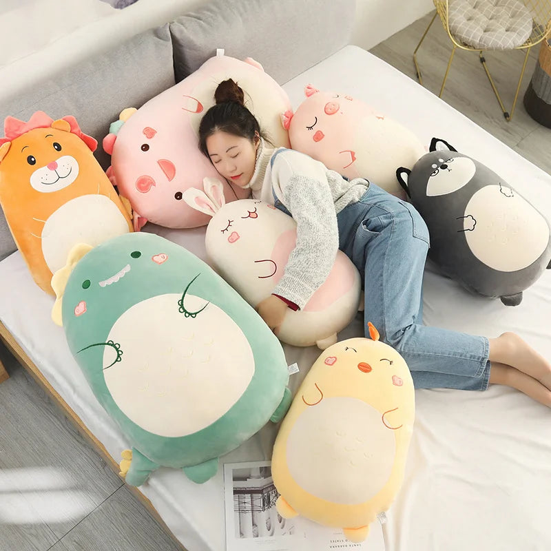 Chubby Dinosaur Plush Pillow in Mint Green