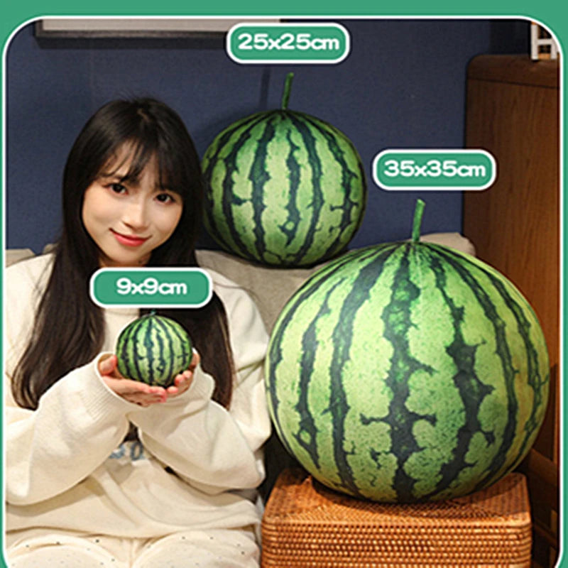 Realistic Watermelon Fruit Plush Pillow