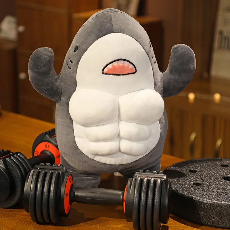 Cute Six-Pack Shark Plush Toy in Blue or Grey