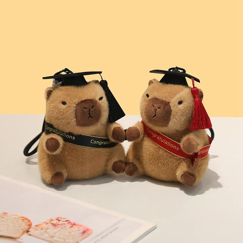 Adorable Graduation Plush Keychain with Ribbon