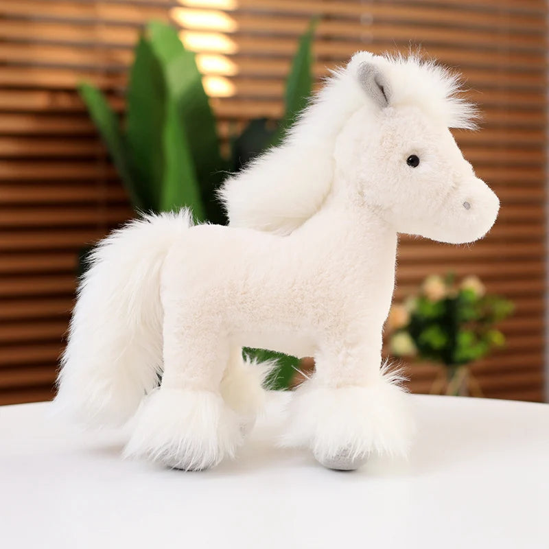 Brown Plush Pony with Blonde Mane and Feathered Legs