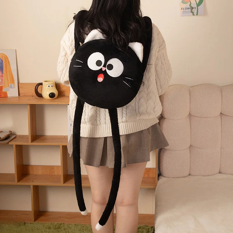 Black Cat Long-Legged Round Plush Toy