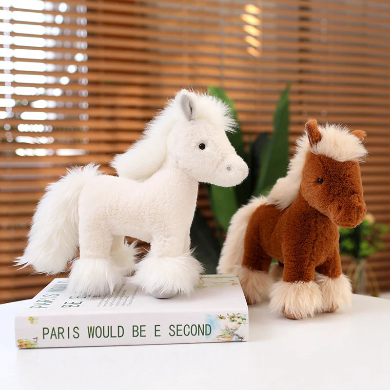 Brown Plush Pony with Blonde Mane and Feathered Legs