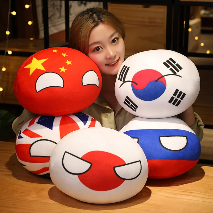 Soft Round Countryball Flag Plush Toy
