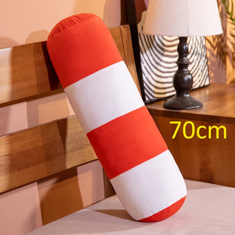 Fun Orange and White Traffic Cone Plush Pillow