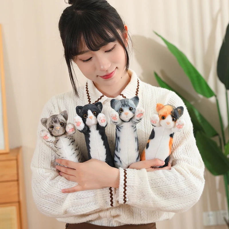 Adorable Standing Cat Plush with Raised Paws