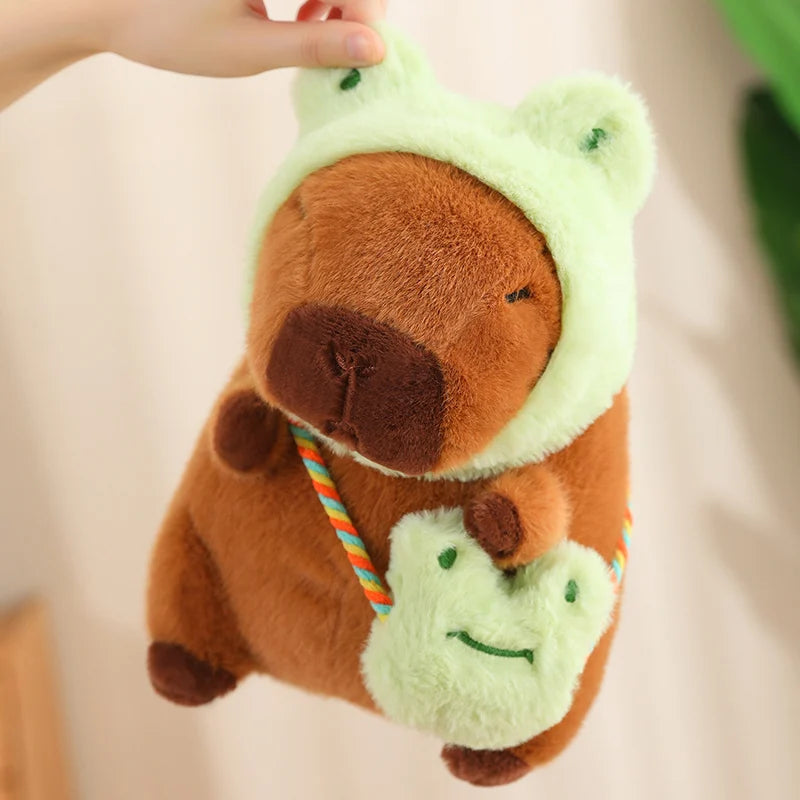 Adorable Capybara Plush with Animal Hood and Bag