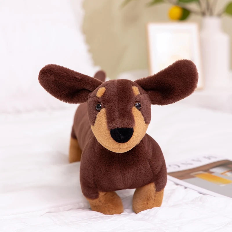Brown and Tan Dachshund Plush Body Pillow