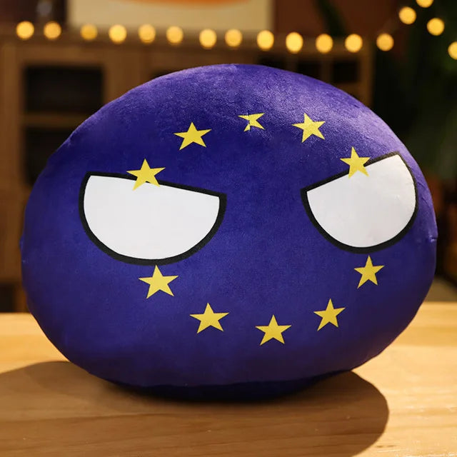 Soft Round Countryball Flag Plush Toy