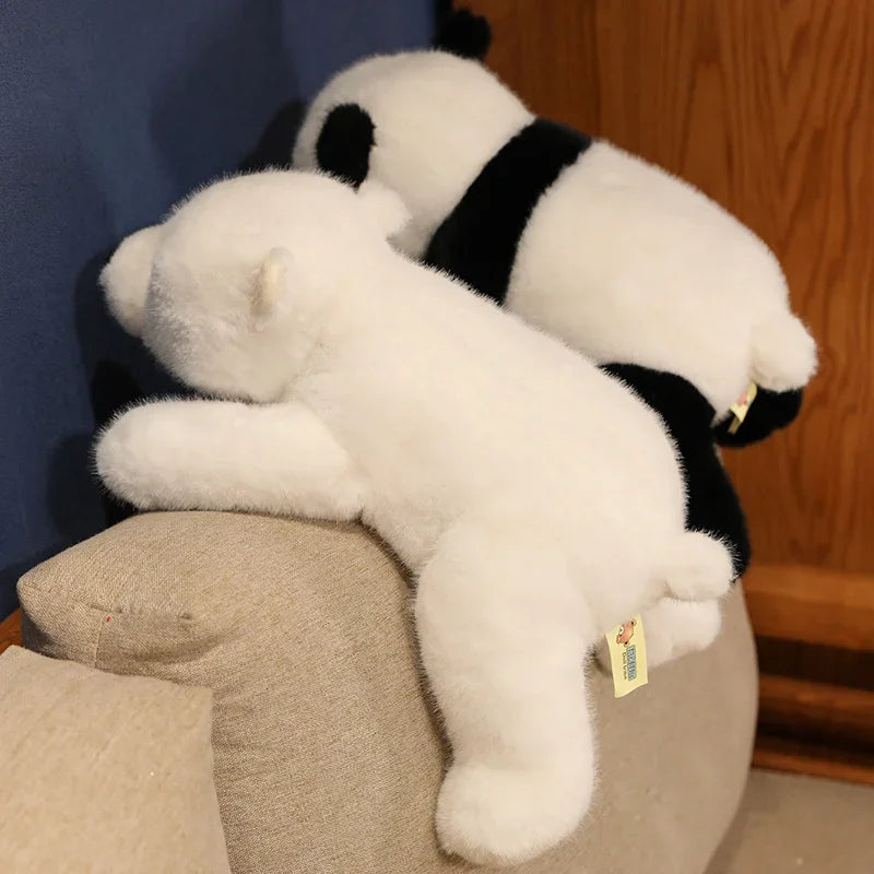Cute Black and White Sitting Panda Plush