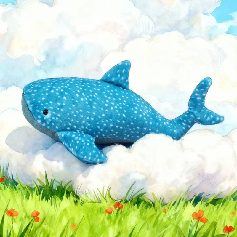 Blue Polka Dot Whale Shark Plush Toy