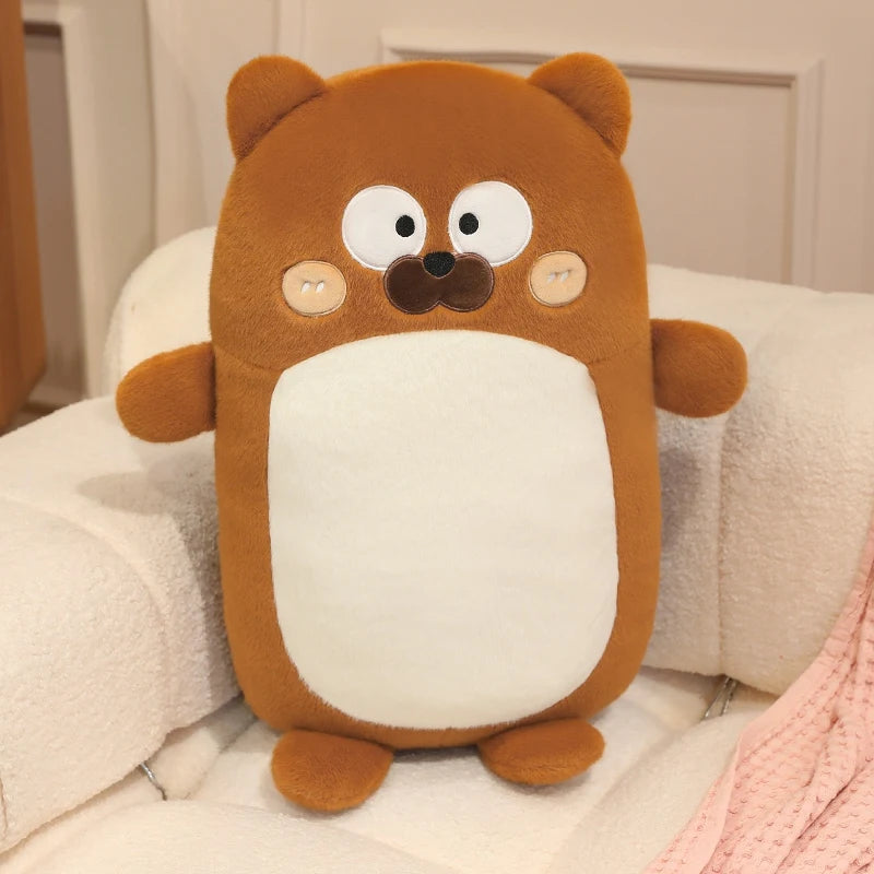 Brown and White Lying Animal Plush