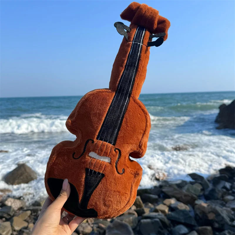 Brown and Cream Plush Violin Toy