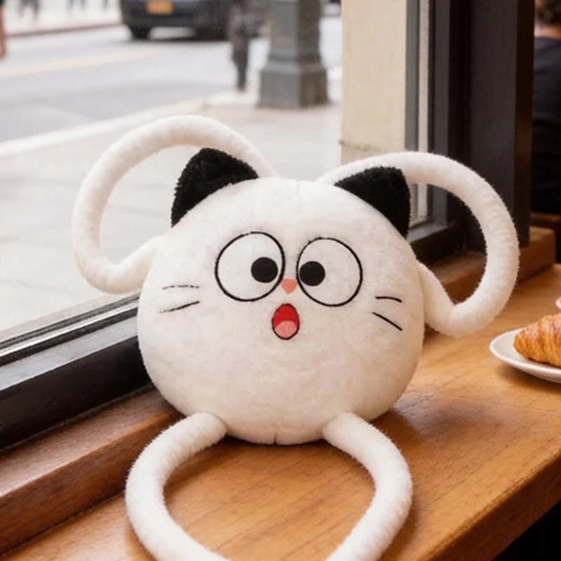 Black Cat Long-Legged Round Plush Toy