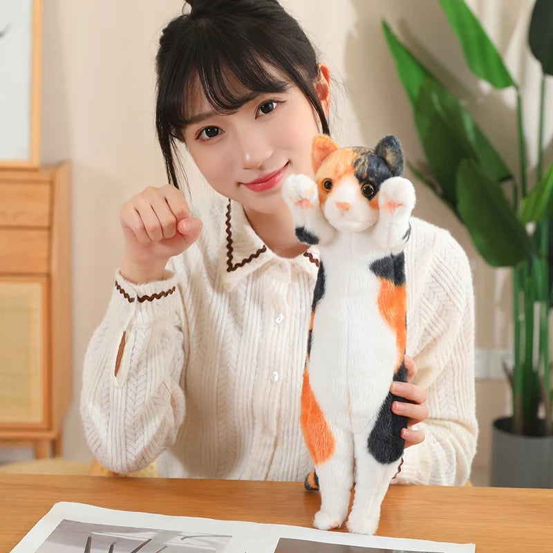 Adorable Standing Cat Plush with Raised Paws