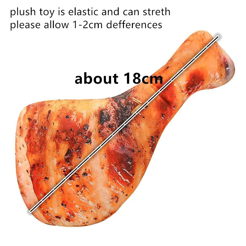3-Pack Realistic Roasted Chicken Drumstick Plush Toy