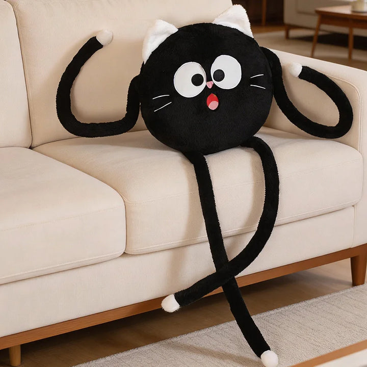 Black Cat Long-Legged Round Plush Toy