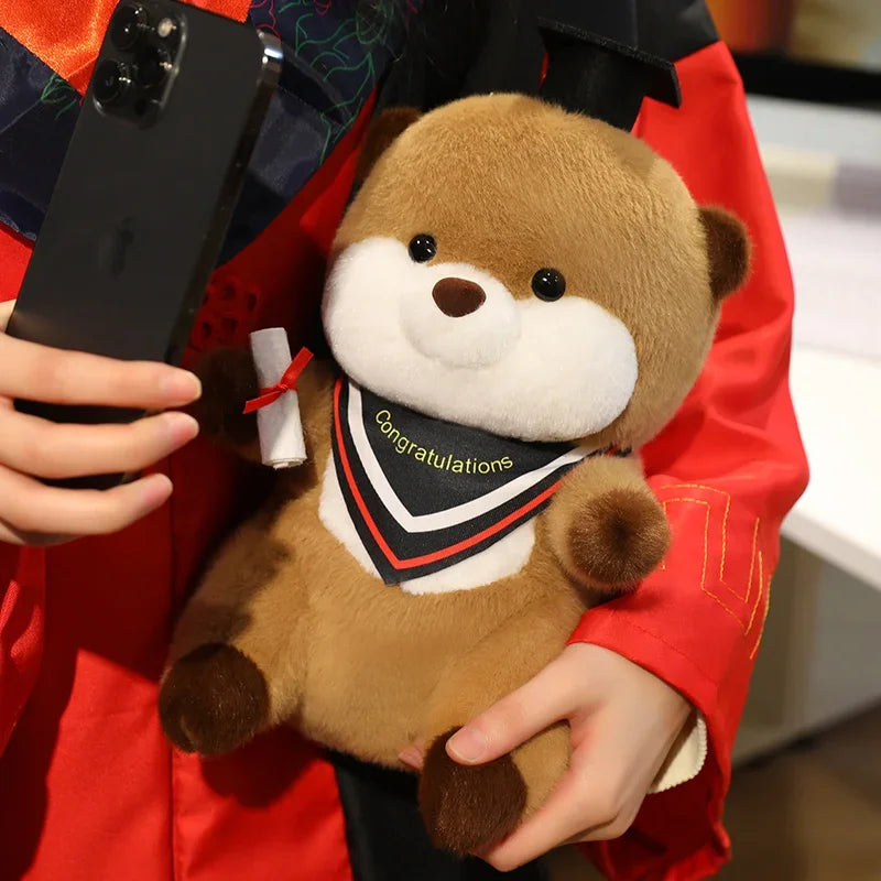 Brown Plush Graduation Bear with Cap and Diploma