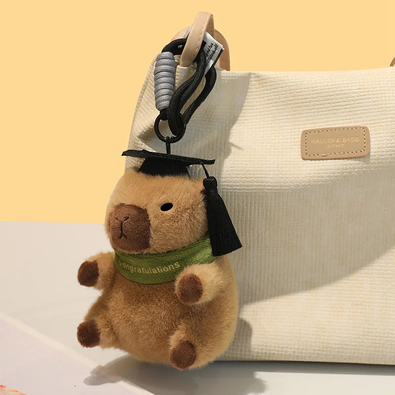 Adorable Graduation Plush Keychain with Ribbon