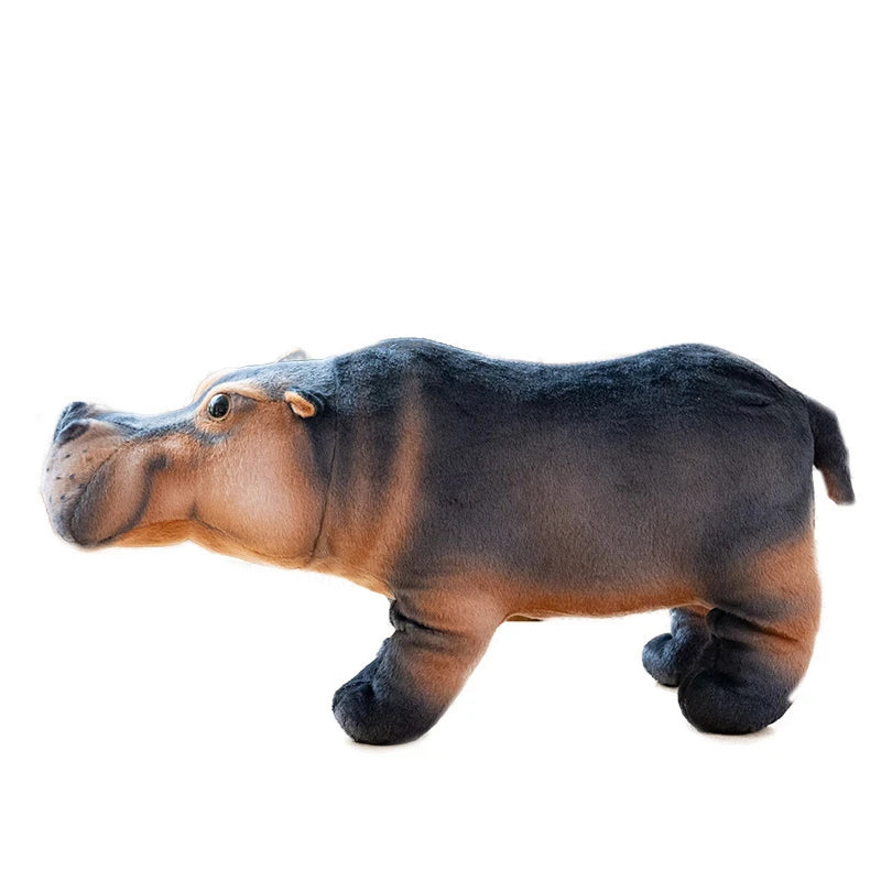 Realistic Grey and Tan Hippopotamus Plush Toy