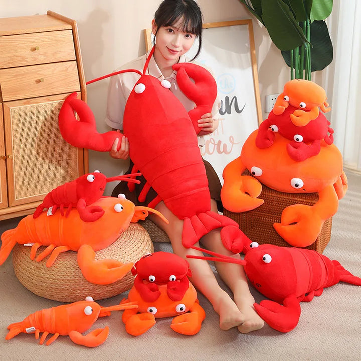 Cute Red Lobster and Orange Crab Plush Toys