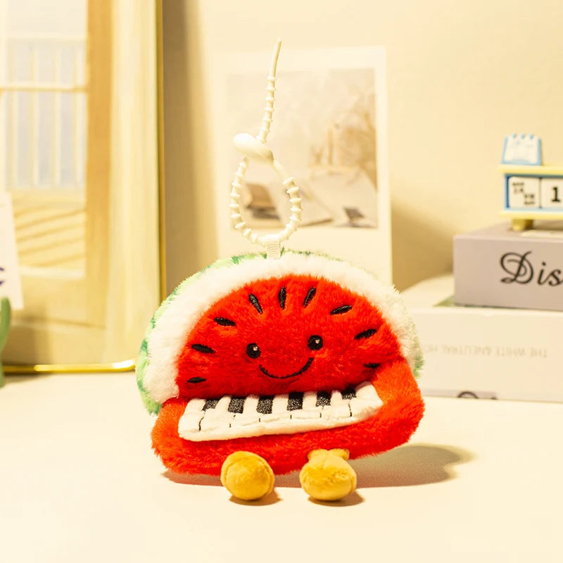 Adorable Plush Instrument & Fruit Keychain