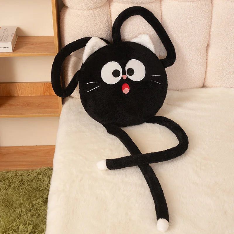 Black Cat Long-Legged Round Plush Toy
