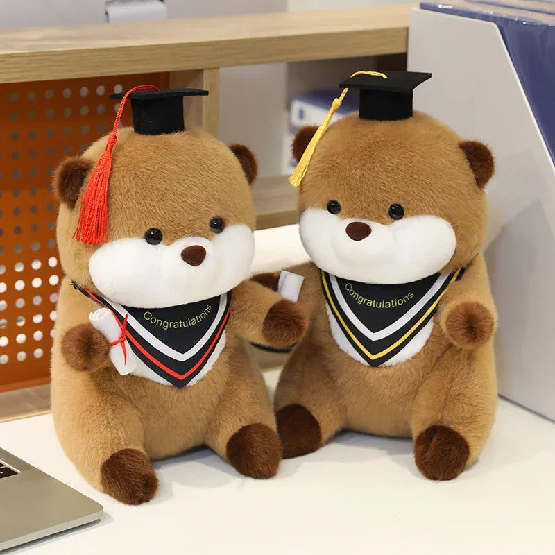 Brown Plush Graduation Bear with Cap and Diploma