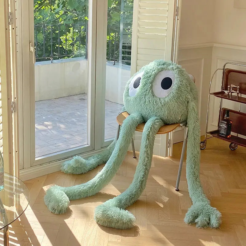 Big-Eyed Black Plush Toy with Long Limbs