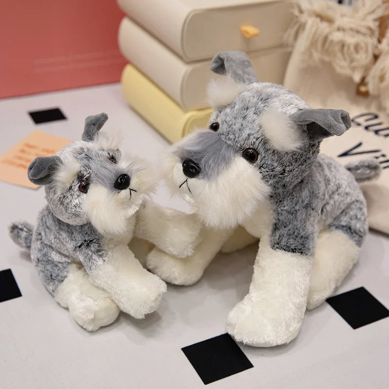 Soft Grey and White Schnauzer Plush Toy