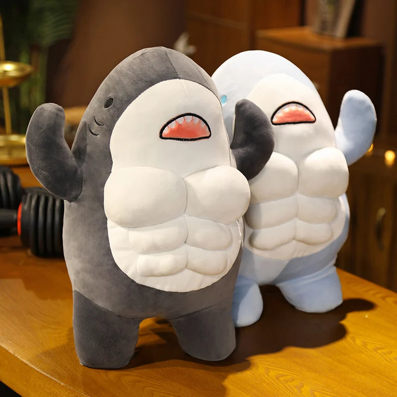 Cute Six-Pack Shark Plush Toy in Blue or Grey