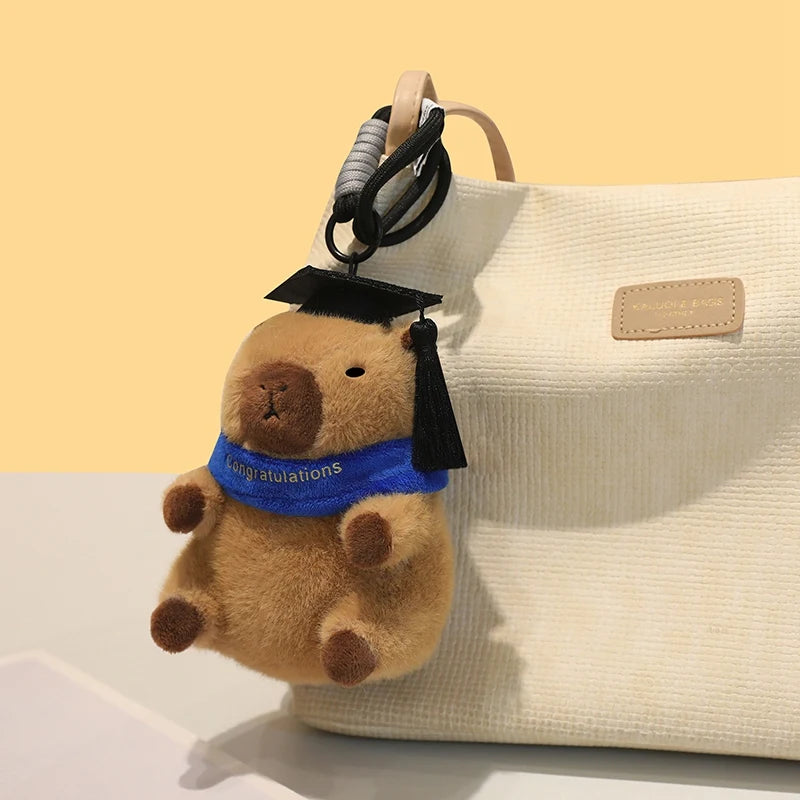 Adorable Graduation Plush Keychain with Ribbon